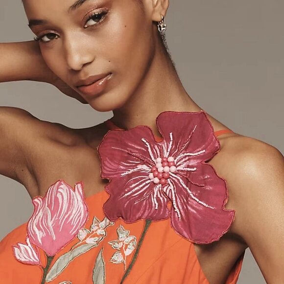 Anthropologie Dresses & Skirts - New Yukiko Noritake x Anthropologie Asymmetric Floral Midi Dress